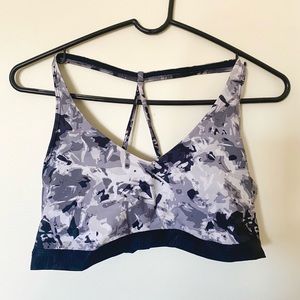 Under Armour Camo Sports Bra Black Grey Size L